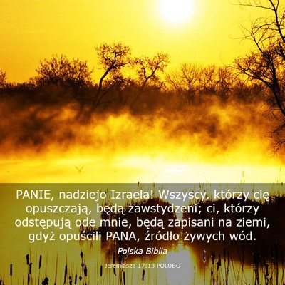 Picture 03 - Jeremiasza 17:13 POLUBG - PANIE, nadziejo Izraela! Wszyscy, którzy cię - Bible Verse Picture