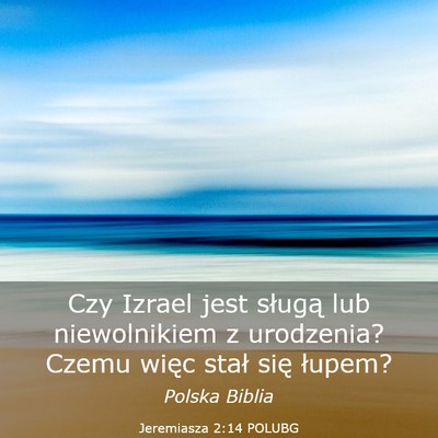 Picture 03 - Jeremiasza 2:14 POLUBG - Czy Izrael jest sługą lub niewolnikiem z - Bible Verse Picture