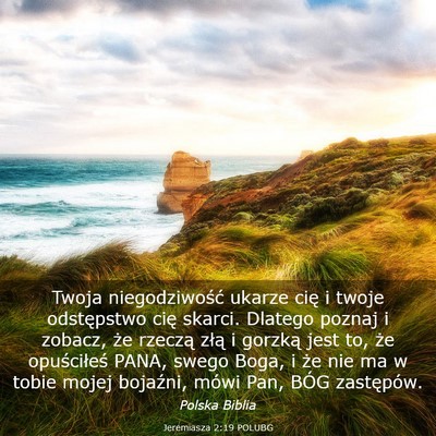 Picture 03 - Jeremiasza 2:19 POLUBG - Twoja niegodziwość ukarze cię i twoje - Bible Verse Picture