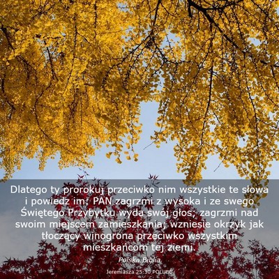Picture 03 - Jeremiasza 25:30 POLUBG - Dlatego ty prorokuj przeciwko nim wszystkie te - Bible Verse Picture