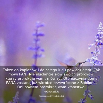 Picture 03 - Jeremiasza 27:16 POLUBG - Także do kapłanów i do całego ludu - Bible Verse Picture