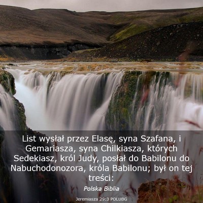 Picture 03 - Jeremiasza 29:3 POLUBG - List wysłał przez Elasę, syna Szafana, i - Bible Verse Picture