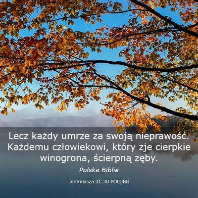 Picture 03 - Jeremiasza 31:30 POLUBG - Lecz każdy umrze za swoją nieprawość. - Bible Verse Picture