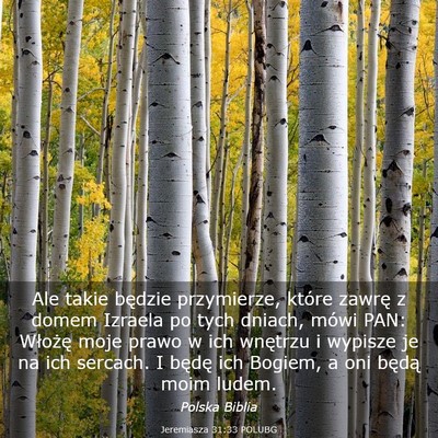 Picture 03 - Jeremiasza 31:33 POLUBG - Ale takie będzie przymierze, które zawrę z - Bible Verse Picture