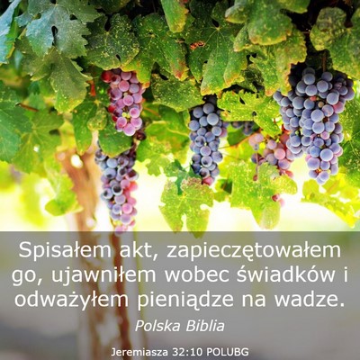 Picture 03 - Jeremiasza 32:10 POLUBG - Spisałem akt, zapieczętowałem go, ujawniłem - Bible Verse Picture