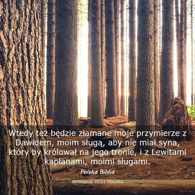 Picture 03 - Jeremiasza 33:21 POLUBG - Wtedy też będzie złamane moje przymierze z - Bible Verse Picture