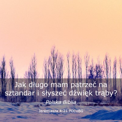 Picture 03 - Jeremiasza 4:21 POLUBG - Jak długo mam patrzeć na sztandar i słyszeć - Bible Verse Picture