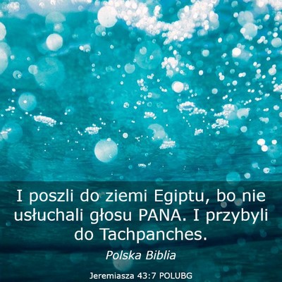 Picture 03 - Jeremiasza 43:7 POLUBG - I poszli do ziemi Egiptu, bo nie usłuchali - Bible Verse Picture