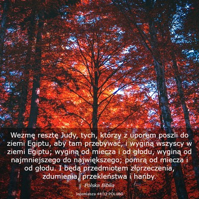 Picture 03 - Jeremiasza 44:12 POLUBG - Wezmę resztę Judy, tych, którzy z uporem - Bible Verse Picture