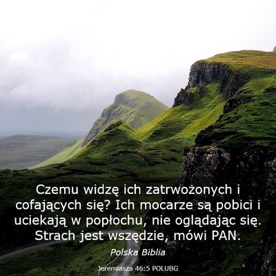 Picture 03 - Jeremiasza 46:5 POLUBG - Czemu widzę ich zatrwożonych i cofających - Bible Verse Picture