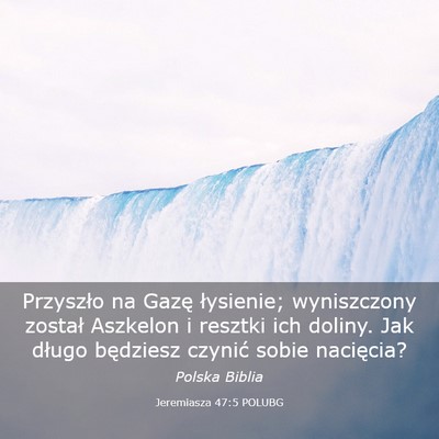 Picture 03 - Jeremiasza 47:5 POLUBG - Przyszło na Gazę łysienie; wyniszczony został - Bible Verse Picture
