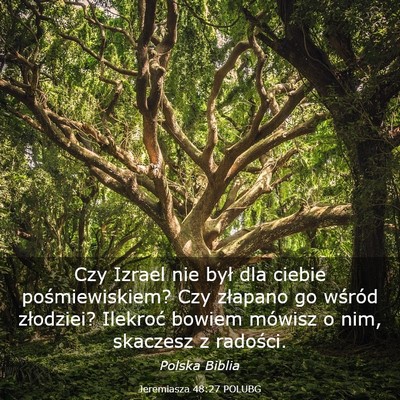 Picture 03 - Jeremiasza 48:27 POLUBG - Czy Izrael nie był dla ciebie pośmiewiskiem? - Bible Verse Picture