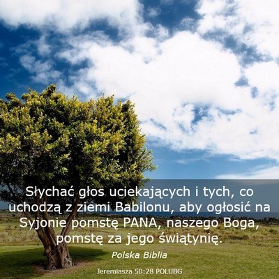 Picture 03 - Jeremiasza 50:28 POLUBG - Słychać głos uciekających i tych, co uchodzą - Bible Verse Picture