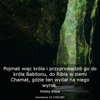 Picture 03 - Jeremiasza 52:9 POLUBG - Pojmali więc króla i przyprowadzili go do - Bible Verse Picture