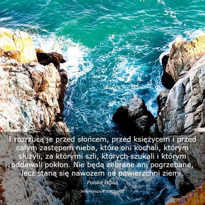Picture 03 - Jeremiasza 8:2 POLUBG - I rozrzucą je przed słońcem, przed księżycem - Bible Verse Picture