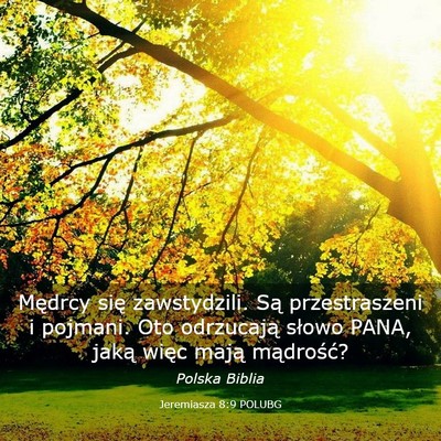 Picture 03 - Jeremiasza 8:9 POLUBG - Mędrcy się zawstydzili. Są przestraszeni i - Bible Verse Picture