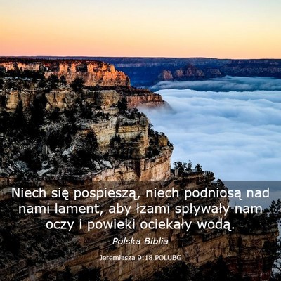 Picture 03 - Jeremiasza 9:18 POLUBG - Niech się pospieszą, niech podniosą nad nami - Bible Verse Picture