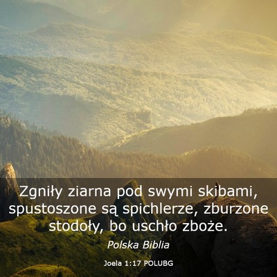 Picture 03 - Joela 1:17 POLUBG - Zgniły ziarna pod swymi skibami, spustoszone są - Bible Verse Picture