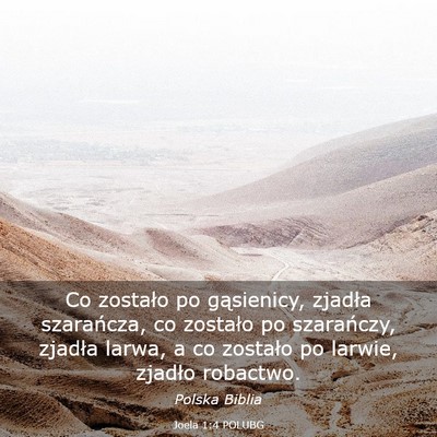 Picture 03 - Joela 1:4 POLUBG - Co zostało po gąsienicy, zjadła szarańcza, co - Bible Verse Picture