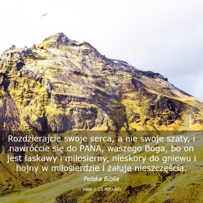 Picture 03 - Joela 2:13 POLUBG - Rozdzierajcie swoje serca, a nie swoje szaty, i - Bible Verse Picture