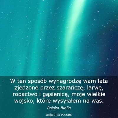 Picture 03 - Joela 2:25 POLUBG - W ten sposób wynagrodzę wam lata zjedzone przez - Bible Verse Picture