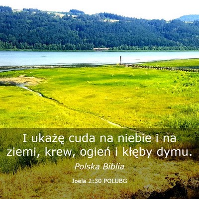 Picture 03 - Joela 2:30 POLUBG - I ukażę cuda na niebie i na ziemi, krew, ogień - Bible Verse Picture