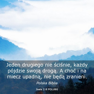 Picture 03 - Joela 2:8 POLUBG - Jeden drugiego nie ściśnie, każdy pójdzie - Bible Verse Picture