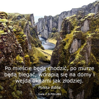 Picture 03 - Joela 2:9 POLUBG - Po mieście będą chodzić, po murze będą - Bible Verse Picture