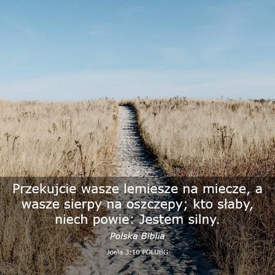 Picture 03 - Joela 3:10 POLUBG - Przekujcie wasze lemiesze na miecze, a wasze - Bible Verse Picture