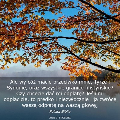 Picture 03 - Joela 3:4 POLUBG - Ale wy cóż macie przeciwko mnie, Tyrze i - Bible Verse Picture