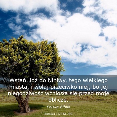 Picture 03 - Jonasza 1:2 POLUBG - Wstań, idź do Niniwy, tego wielkiego miasta, i - Bible Verse Picture