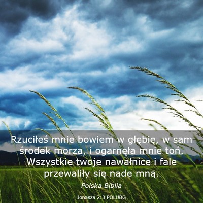 Picture 03 - Jonasza 2:3 POLUBG - Rzuciłeś mnie bowiem w głębię, w sam środek - Bible Verse Picture