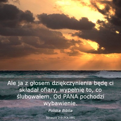 Picture 03 - Jonasza 2:9 POLUBG - Ale ja z głosem dziękczynienia będę ci - Bible Verse Picture