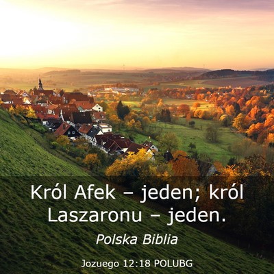 Picture 03 - Jozuego 12:18 POLUBG - Król Afek – jeden; król Laszaronu – - Bible Verse Picture