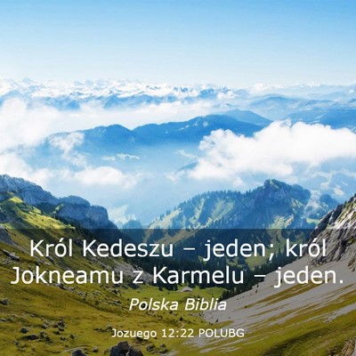 Picture 03 - Jozuego 12:22 POLUBG - Król Kedeszu – jeden; król Jokneamu z Karmelu - Bible Verse Picture