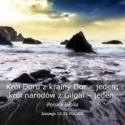 Picture 03 - Jozuego 12:23 POLUBG - Król Doru z krainy Dor – jeden; król narodów - Bible Verse Picture