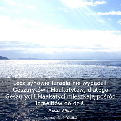Picture 03 - Jozuego 13:13 POLUBG - Lecz synowie Izraela nie wypędzili Geszurytów i - Bible Verse Picture