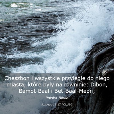 Picture 03 - Jozuego 13:17 POLUBG - Cheszbon i wszystkie przyległe do niego miasta, - Bible Verse Picture