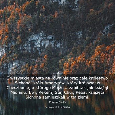 Picture 03 - Jozuego 13:21 POLUBG - I wszystkie miasta na równinie oraz całe - Bible Verse Picture
