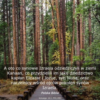 Picture 03 - Jozuego 14:1 POLUBG - A oto co synowie Izraela odziedziczyli w ziemi - Bible Verse Picture