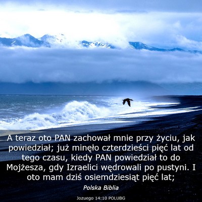 Picture 03 - Jozuego 14:10 POLUBG - A teraz oto PAN zachował mnie przy życiu, jak - Bible Verse Picture