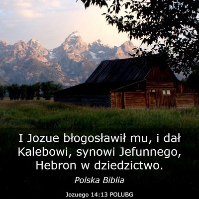 Picture 03 - Jozuego 14:13 POLUBG - I Jozue błogosławił mu, i dał Kalebowi, - Bible Verse Picture