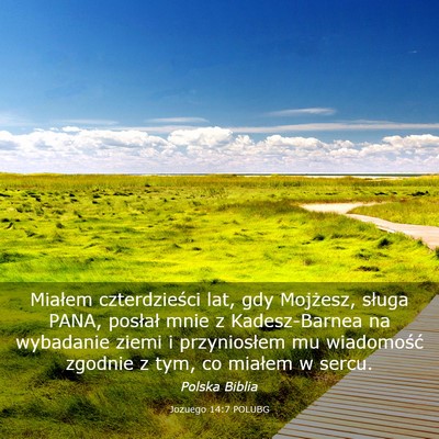 Picture 03 - Jozuego 14:7 POLUBG - Miałem czterdzieści lat, gdy Mojżesz, sługa - Bible Verse Picture