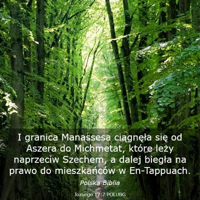 Picture 03 - Jozuego 17:7 POLUBG - I granica Manassesa ciągnęła się od Aszera do - Bible Verse Picture