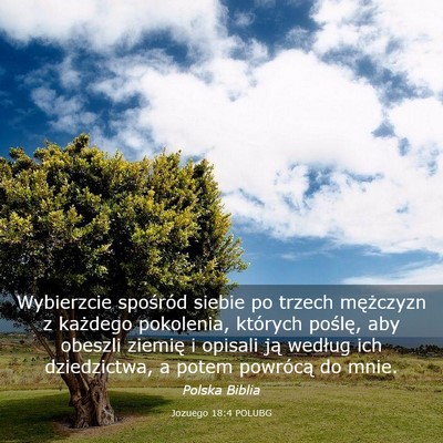 Picture 03 - Jozuego 18:4 POLUBG - Wybierzcie spośród siebie po trzech mężczyzn - Bible Verse Picture