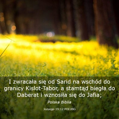 Picture 03 - Jozuego 19:12 POLUBG - I zwracała się od Sarid na wschód do granicy - Bible Verse Picture