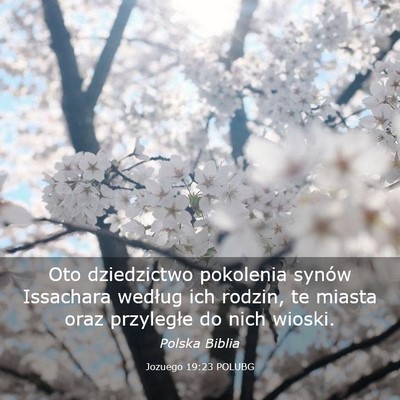 Picture 03 - Jozuego 19:23 POLUBG - Oto dziedzictwo pokolenia synów Issachara - Bible Verse Picture
