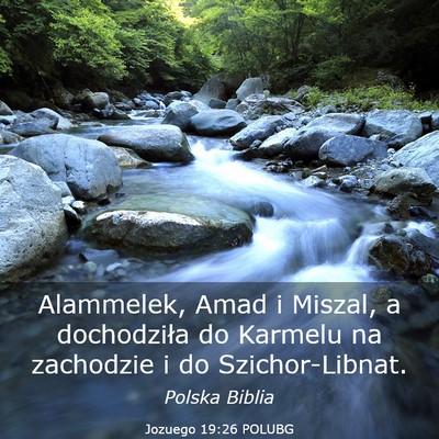Picture 03 - Jozuego 19:26 POLUBG - Alammelek, Amad i Miszal, a dochodziła do - Bible Verse Picture