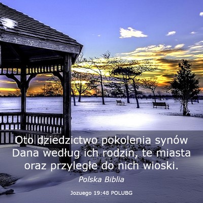 Picture 03 - Jozuego 19:48 POLUBG - Oto dziedzictwo pokolenia synów Dana według ich - Bible Verse Picture