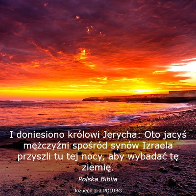 Picture 03 - Jozuego 2:2 POLUBG - I doniesiono królowi Jerycha: Oto jacyś - Bible Verse Picture
